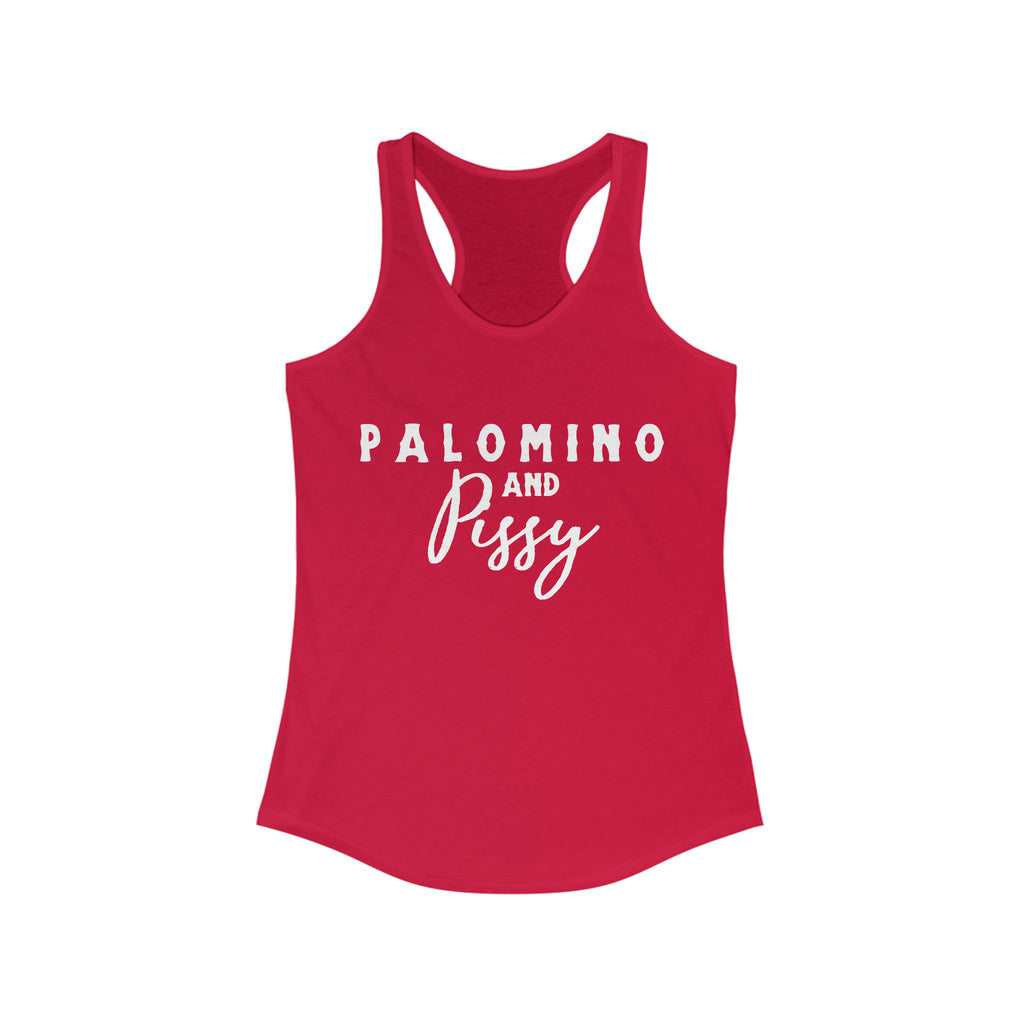Palomino & Pissy Racerback Tank Horse Color Shirts Printify XS Solid Red 