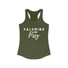Palomino & Pissy Racerback Tank Horse Color Shirts Printify XS Solid Military Green 