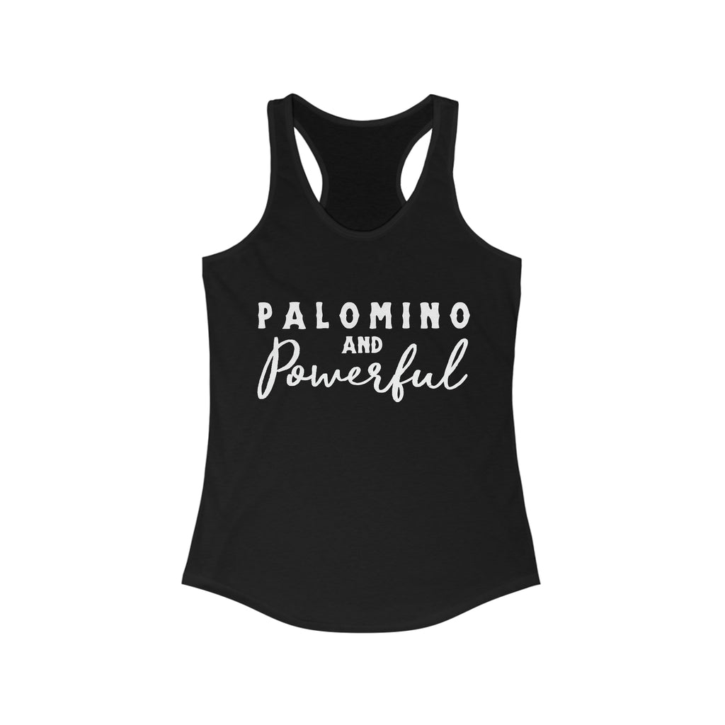 Palomino & Powerful Racerback Tank Horse Color Shirts Printify XS Solid Black 