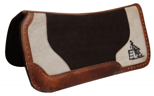 Dark Brown Barrel Racer Embroidery Saddle Pad western saddle pad Shiloh   