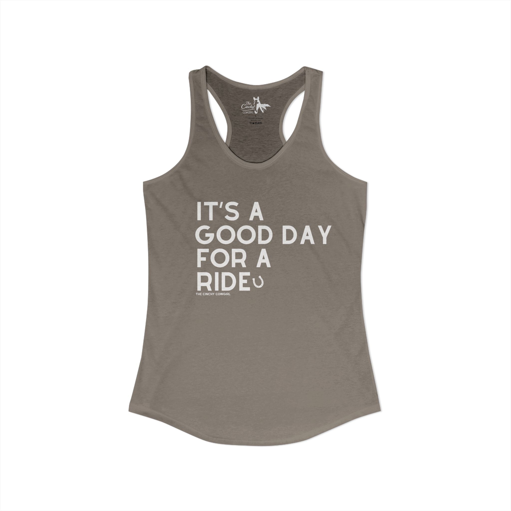 It's A Good Day For a Ride Tank Top Tank Top The Cinchy Cowgirl - Print XS Solid Warm Gray