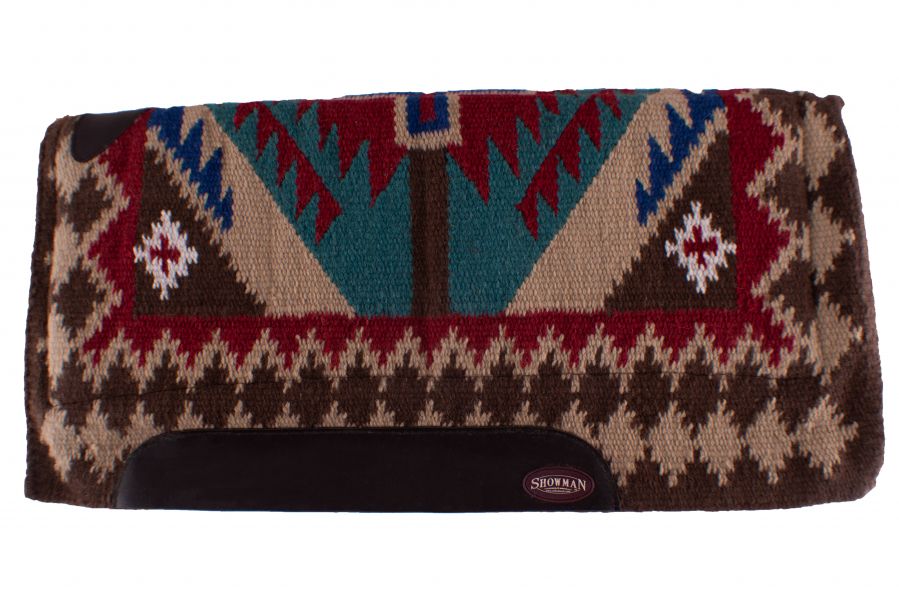 Wool Top Brown, Red, & Teal Saddle Pad western saddle pad Shiloh   