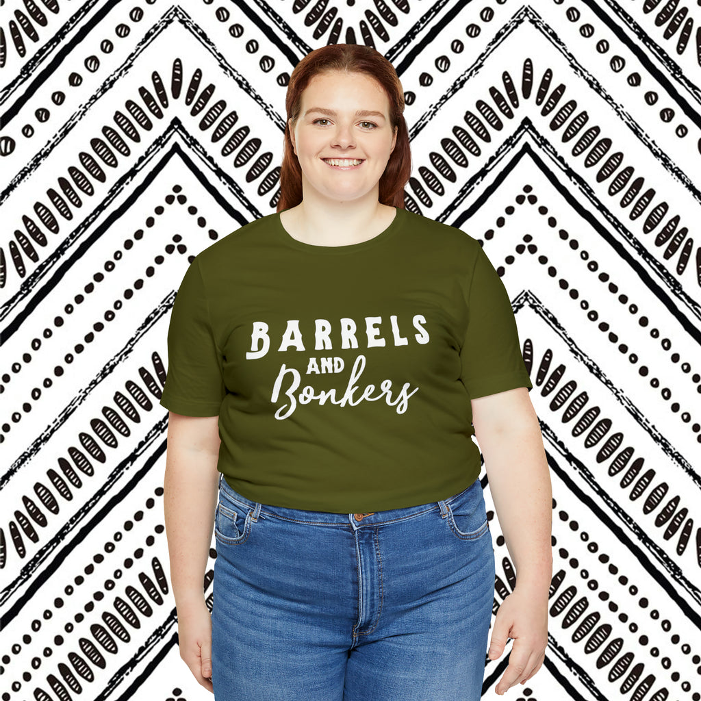 Barrels & Bonkers Short Sleeve Tee Horse Riding Discipline Tee Printify   