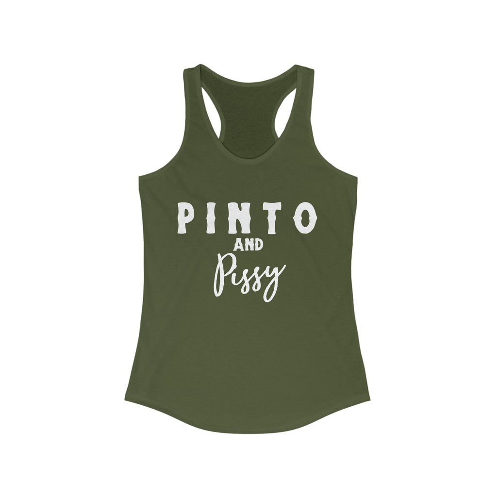 Pinto & Pissy Racerback Tank Horse Color Shirts Printify XS Solid Military Green 
