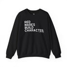 Red Mares Build Character Pullover Sweatshirt The Cinchy Cowgirl - Print S Black