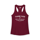Thank God For Sweet Tea, Good Dirt & Fast Horses Tank Top Tank Top The Cinchy Cowgirl - Print XS Solid Cardinal Red