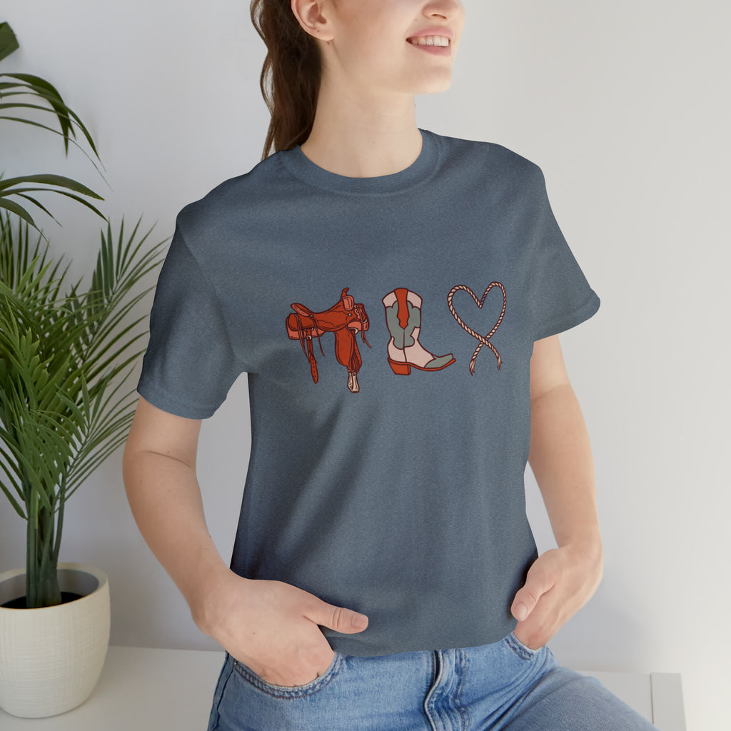 Western Love Grey Short Sleeve Tee