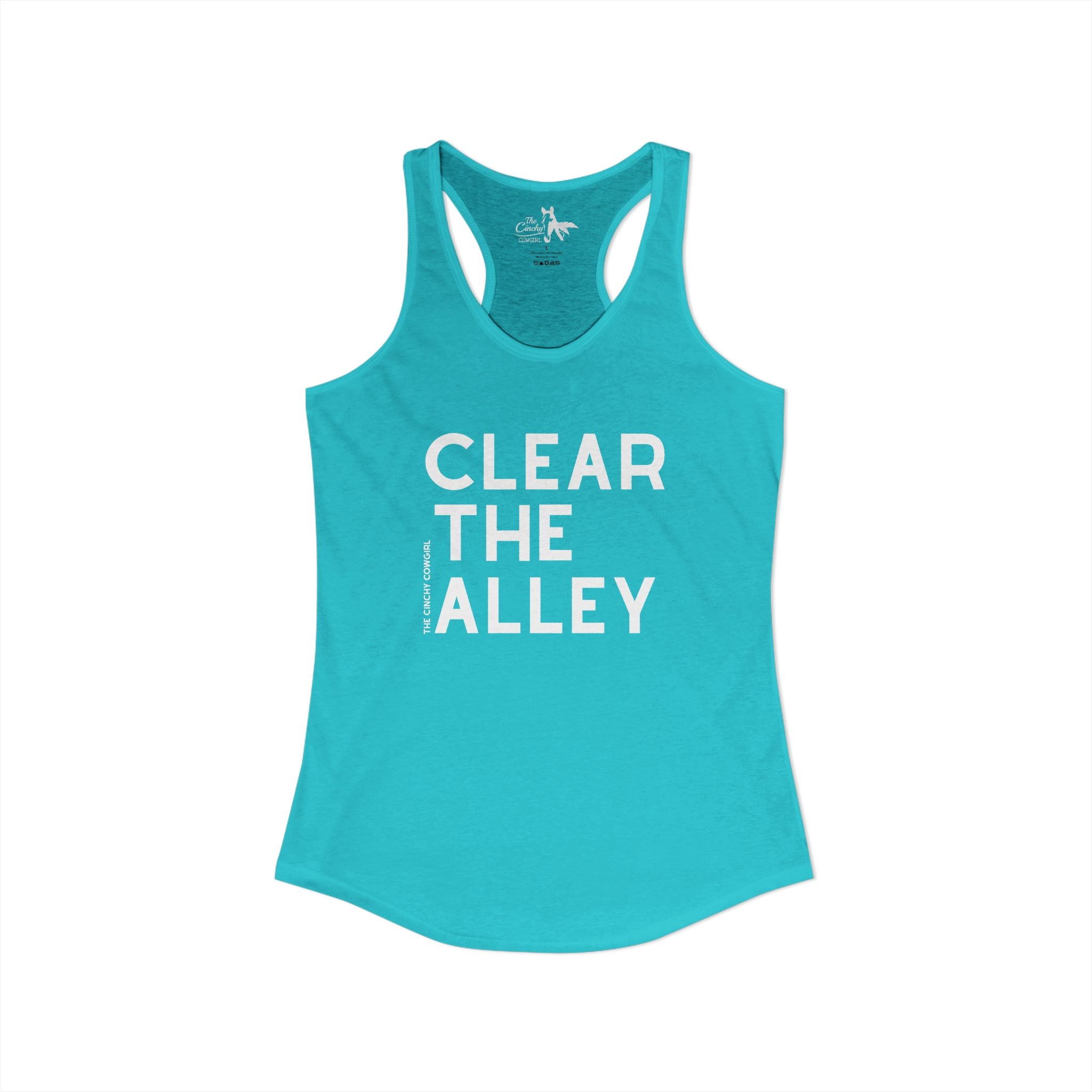Clear The Alley Tank Top Tank Top The Cinchy Cowgirl - Print XS Solid Tahiti Blue