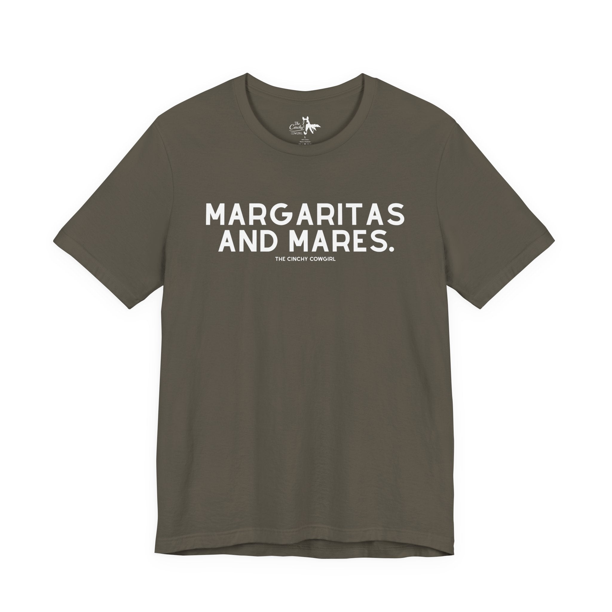 Margaritas & Mares Short Sleeve Tee T-Shirt The Cinchy Cowgirl - Print Army XS