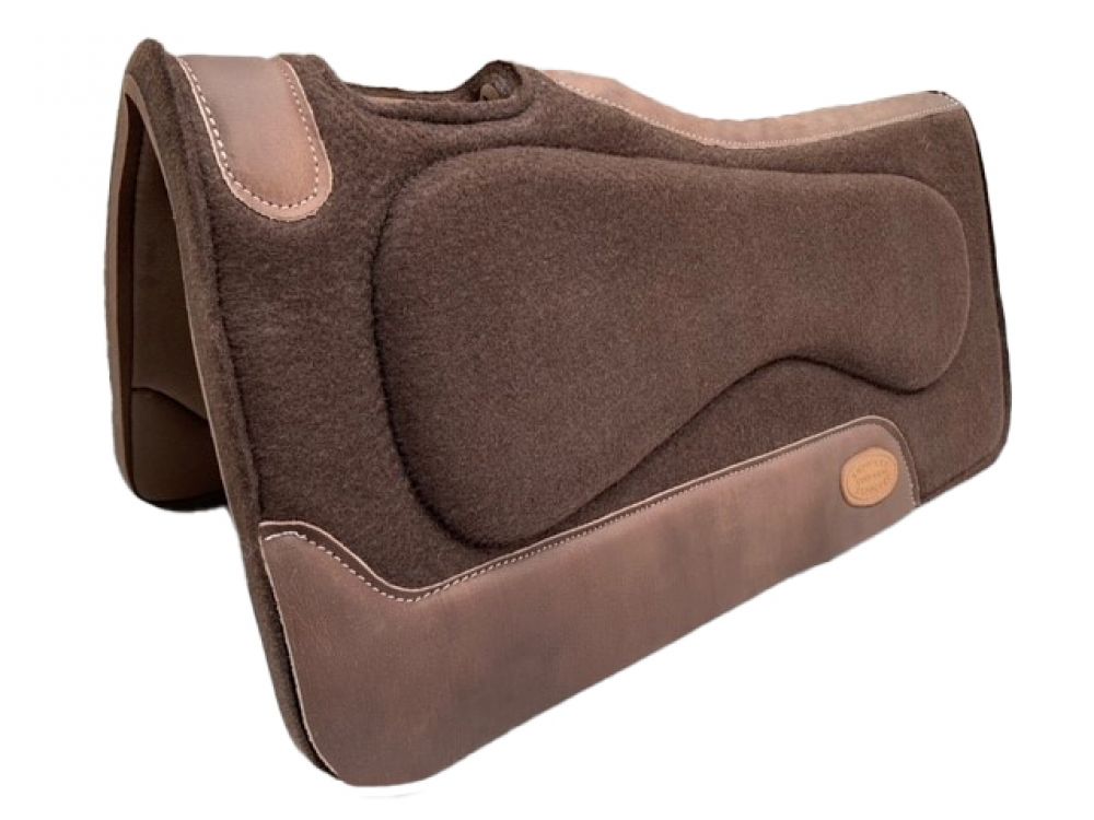 Brown Neoprene Bottom Felt Gel Insert Saddle Pad western saddle pad Shiloh   