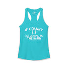 If Cranky Return Me To The Barn Tank Top Tank Top The Cinchy Cowgirl - Print XS Solid Tahiti Blue