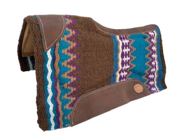 Wool Top Blue, Purple, & Brown Felt Saddle Pad western saddle pad Shiloh   