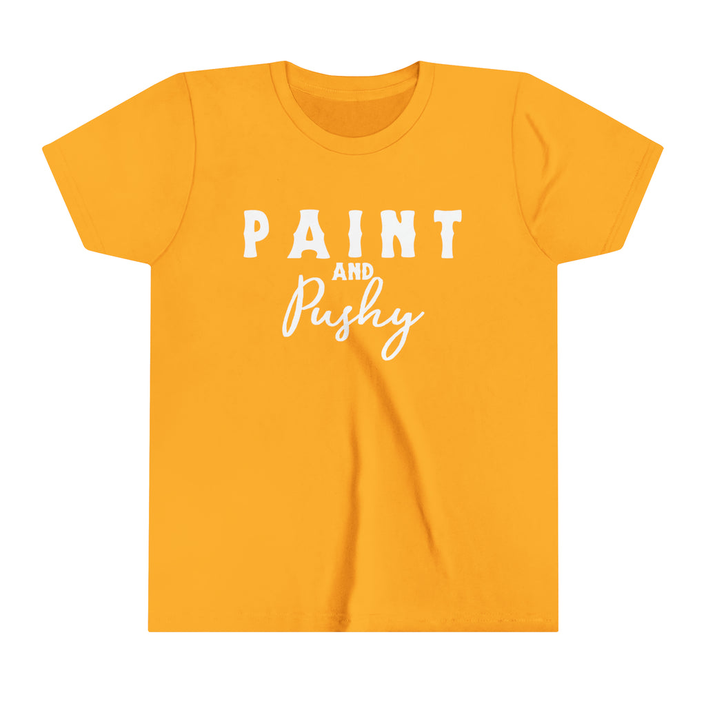 Paint & Pushy Youth Tee Gold