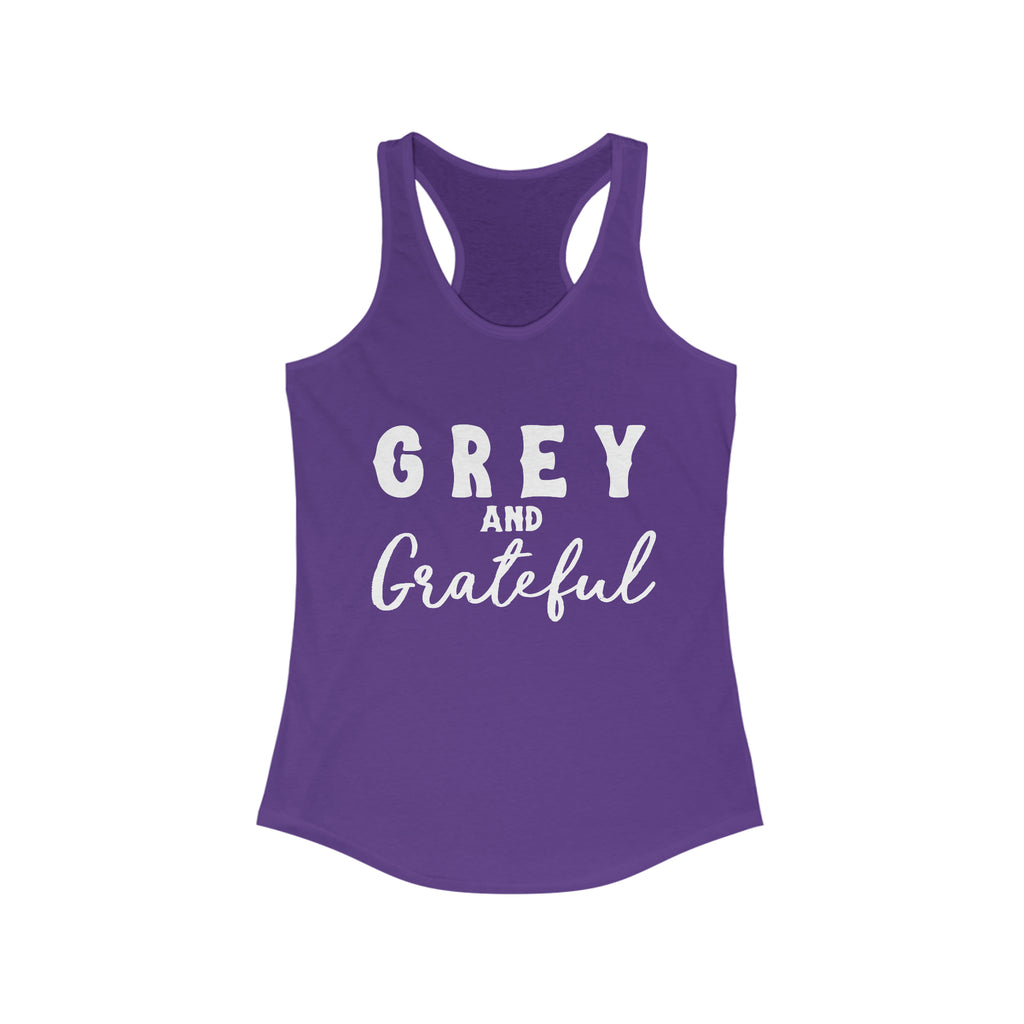 Grey & Grateful Racerback Tank Horse Color Shirts Printify XS Solid Purple Rush 