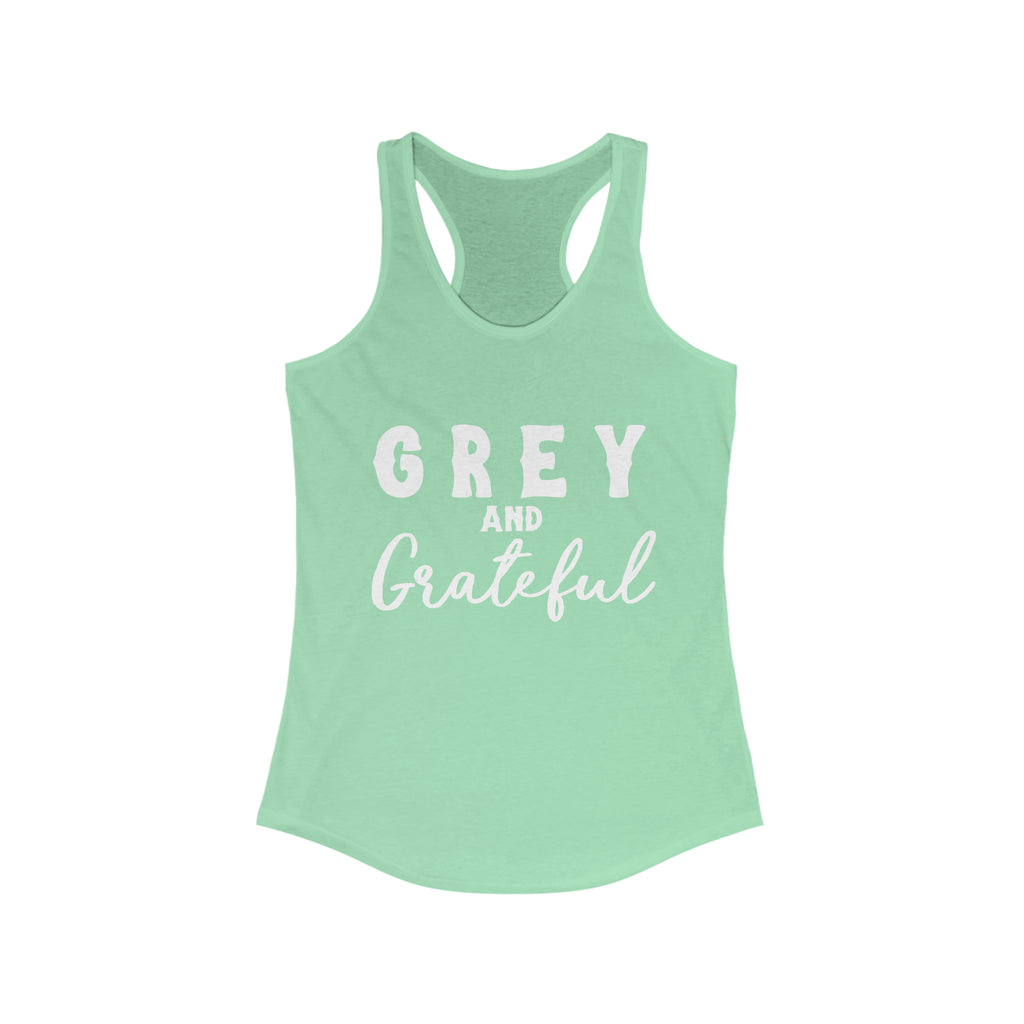 Grey & Grateful Racerback Tank Horse Color Shirts Printify XS Solid Mint 