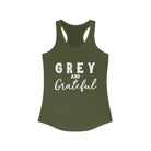 Grey & Grateful Racerback Tank Horse Color Shirts Printify XS Solid Military Green