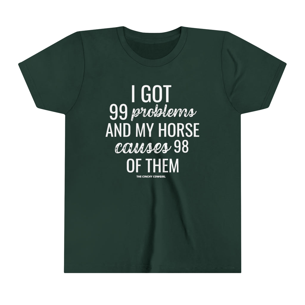 Horse Problem Youth Short Sleeve Tee Forest