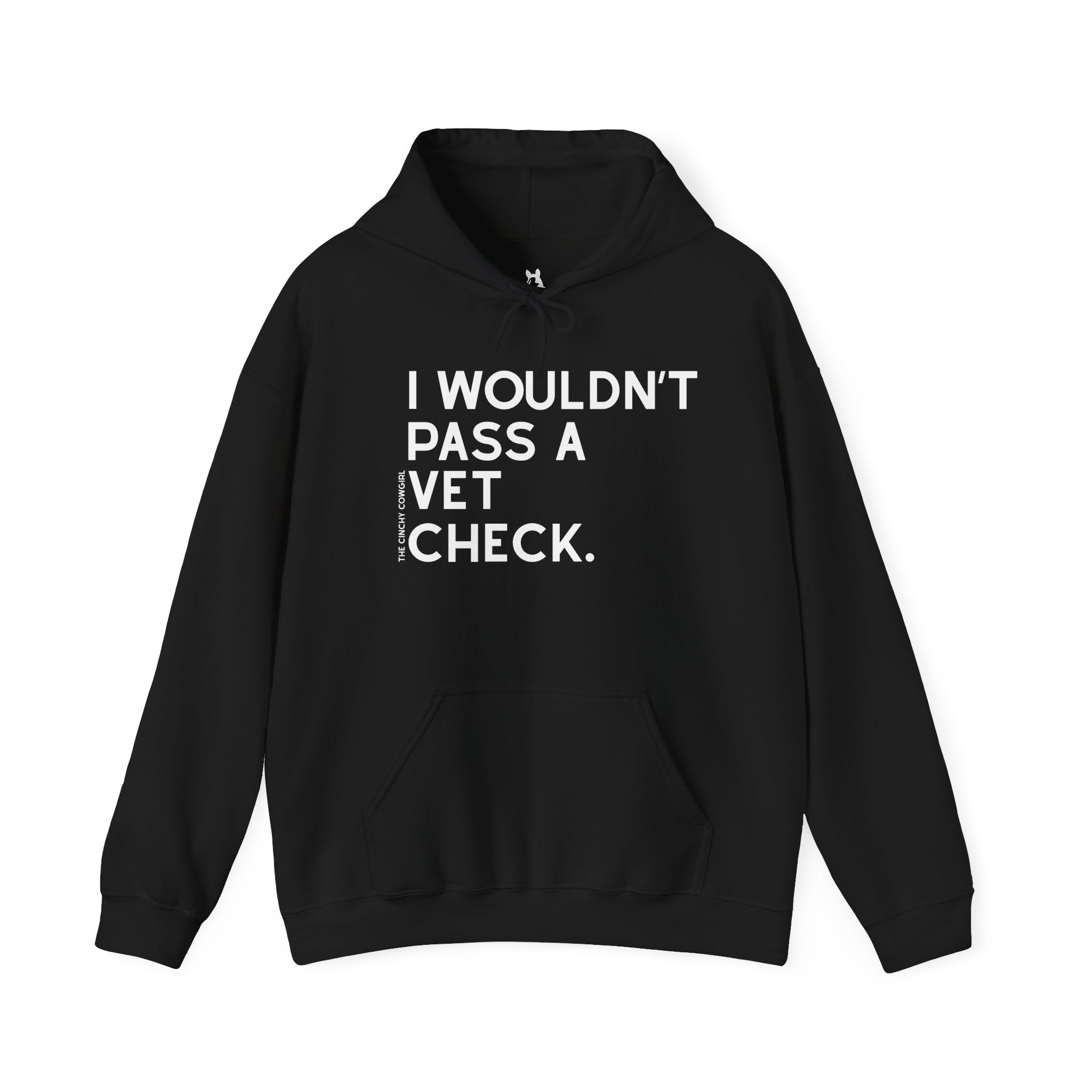 I Wouldn't Pass A Vet Check Hoodie Hoodie The Cinchy Cowgirl - Print Black S