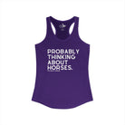 Probably Thinking About Horses Tank Top graphic tank The Cinchy Cowgirl - Print XS Solid Purple Rush