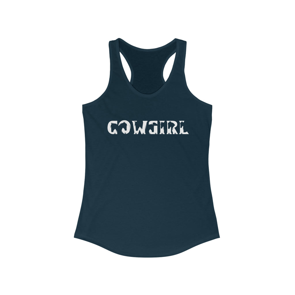Cowgirl Racerback Tank tcc graphic tee Printify S Solid Midnight Navy 