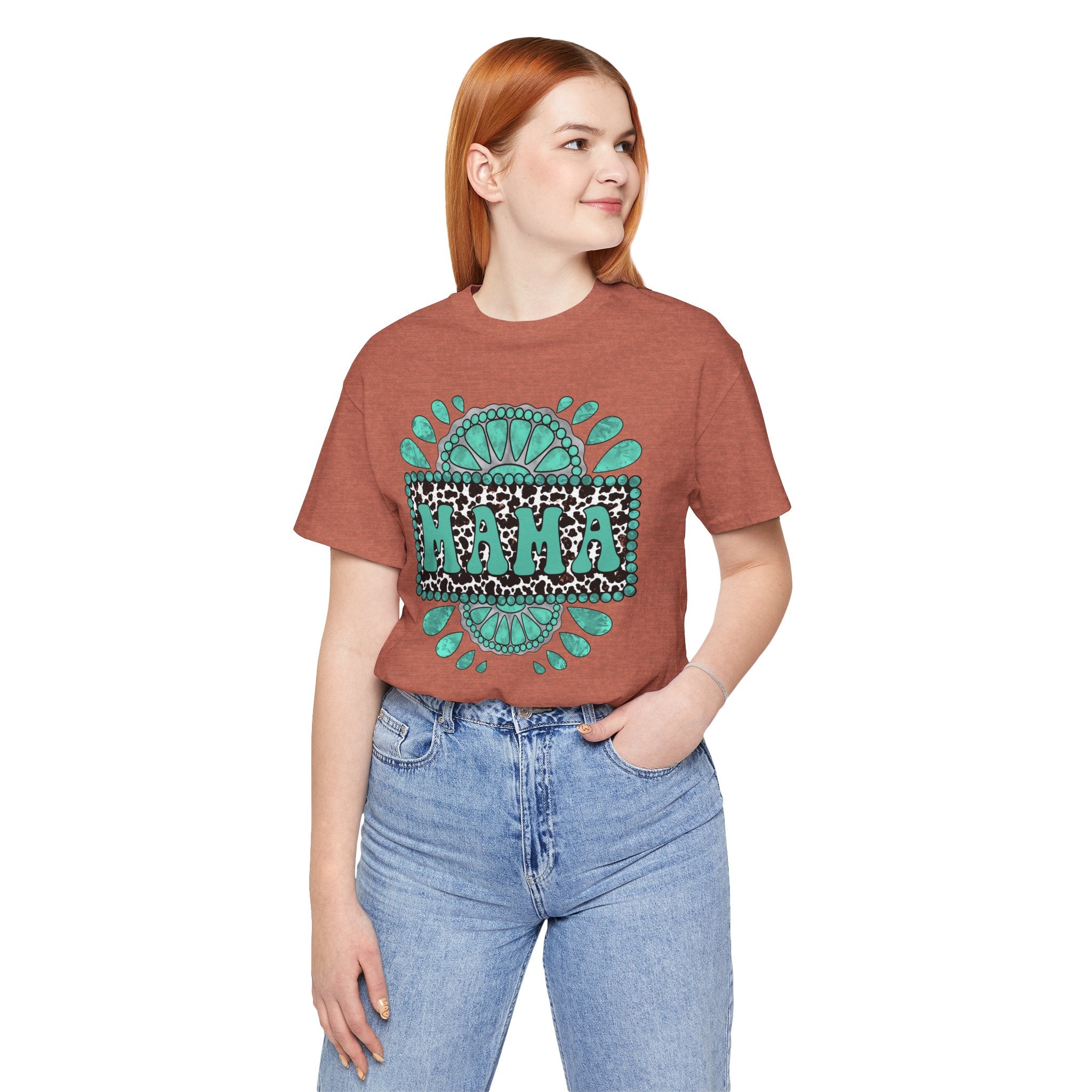 Turquoise Western Mama Short Sleeve Graphic Tee (Available In 14 Colors) T-Shirt Printify