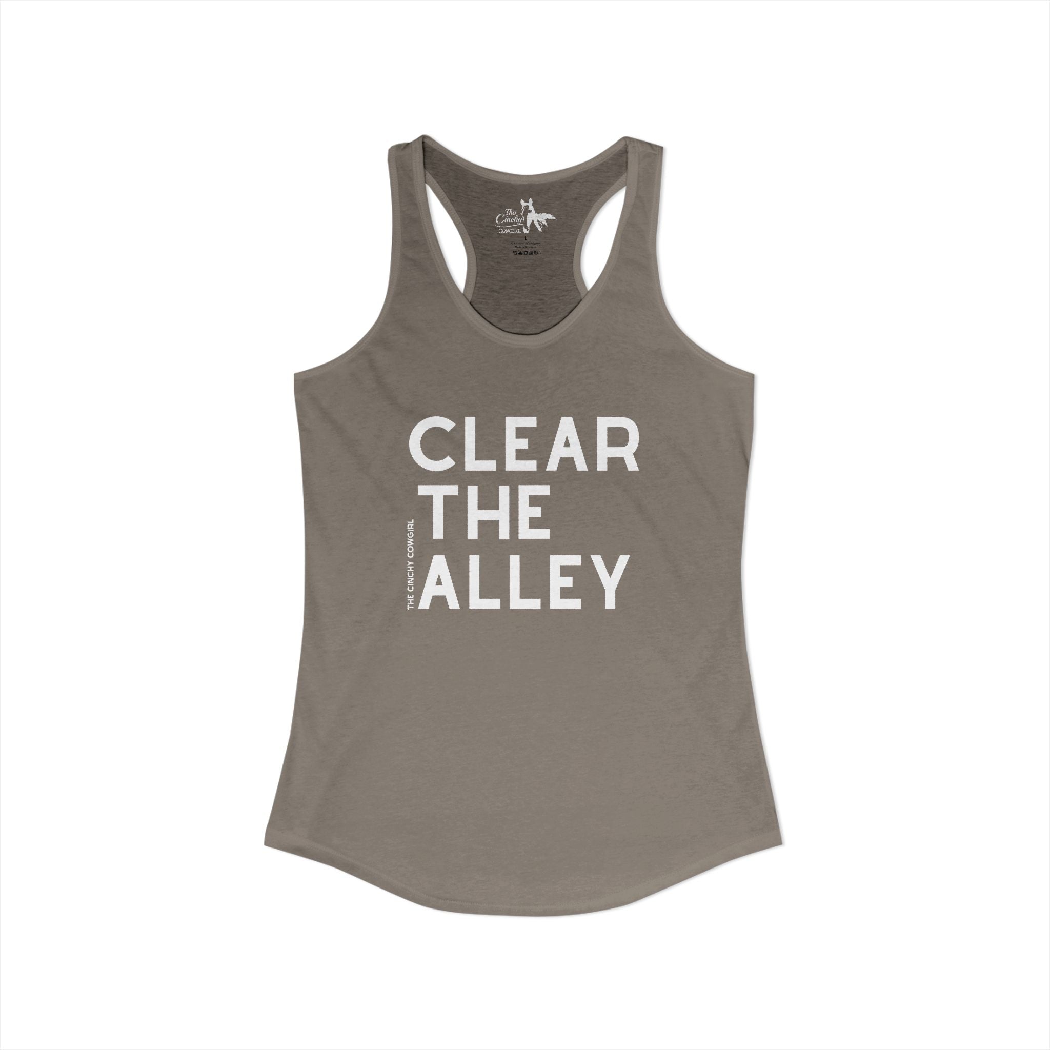 Clear The Alley Tank Top Tank Top The Cinchy Cowgirl - Print XS Solid Warm Gray