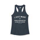 I Just Want to Drink Margaritas And Ride My Horse Tank Top Tank Top The Cinchy Cowgirl - Print XS Solid Indigo