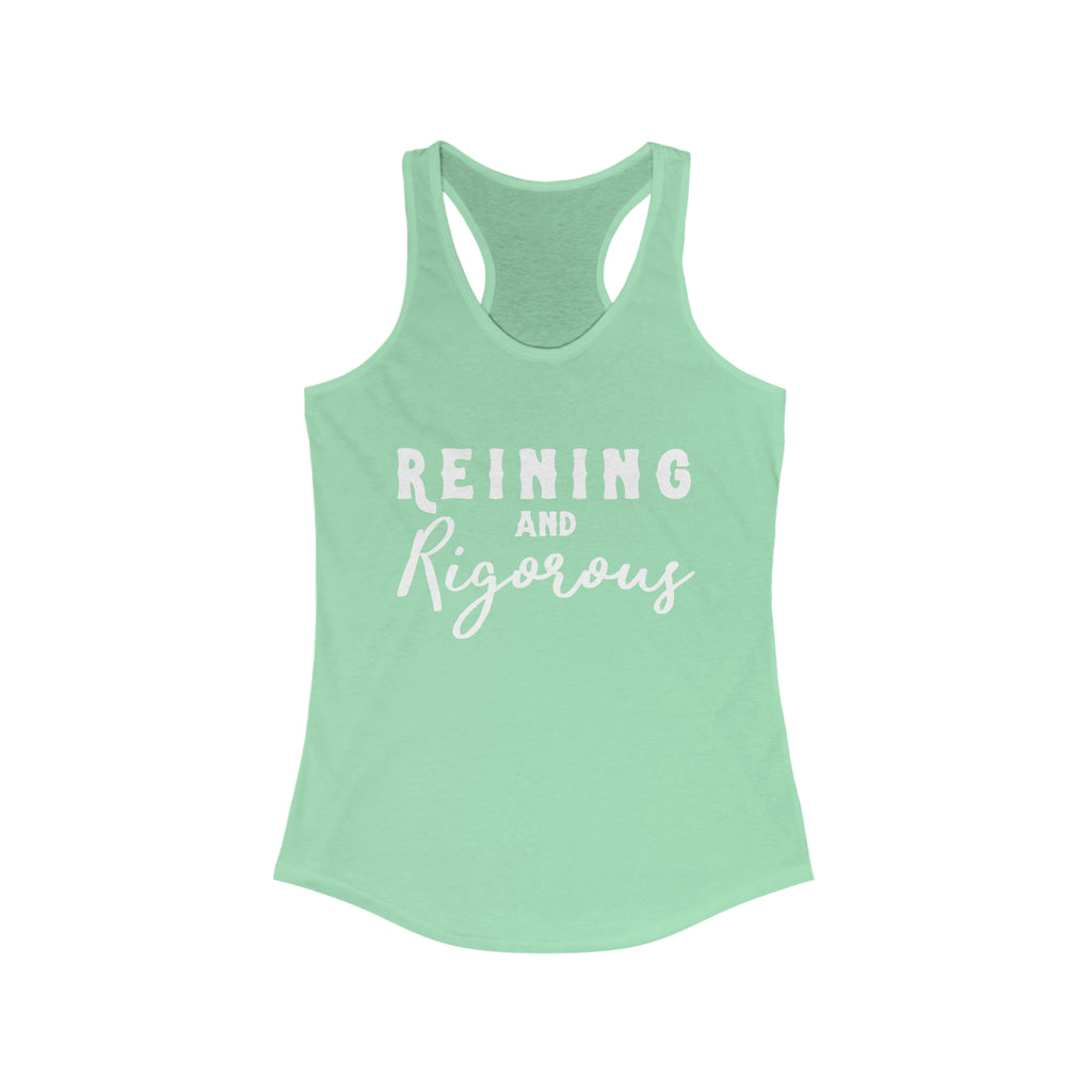 Reining & Rigorous Racerback Tank Horse Riding Discipline Tee Printify XS Solid Mint 