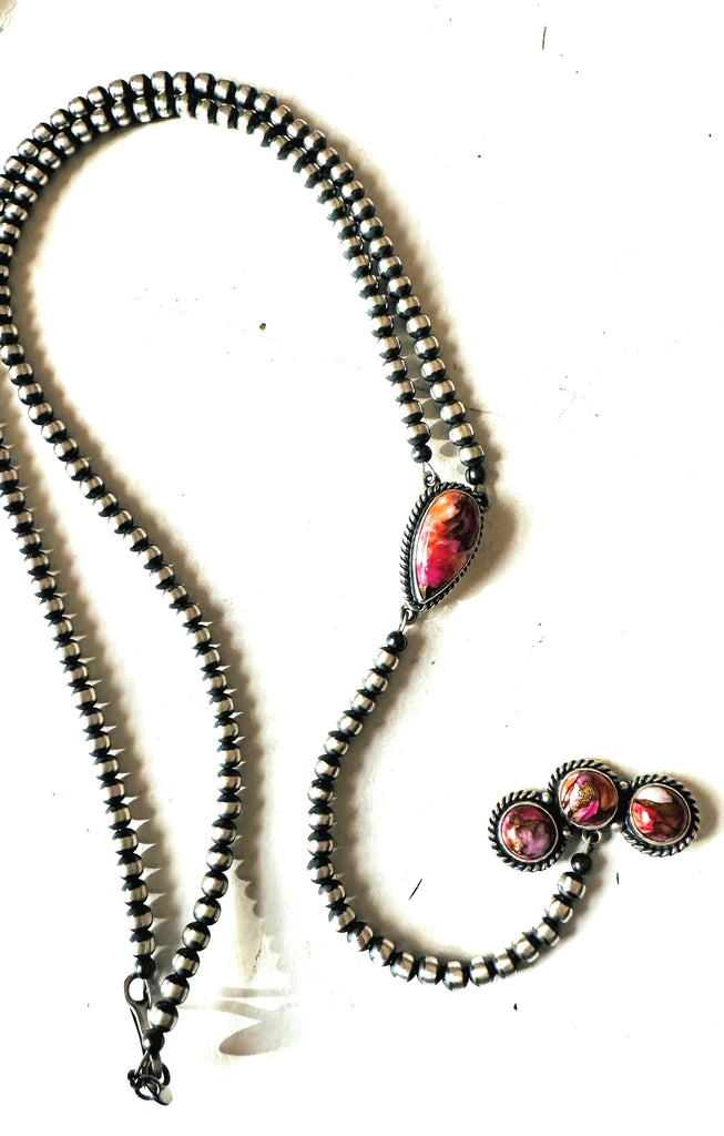 Dreams & Pearls Beaded Lariat Necklace NT jewelry Nizhoni Traders LLC   