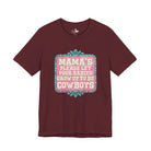 Mama's Please Let Your Babies Short Sleeve Tee Graphic Tee The Cinchy Cowgirl - Print Maroon XS