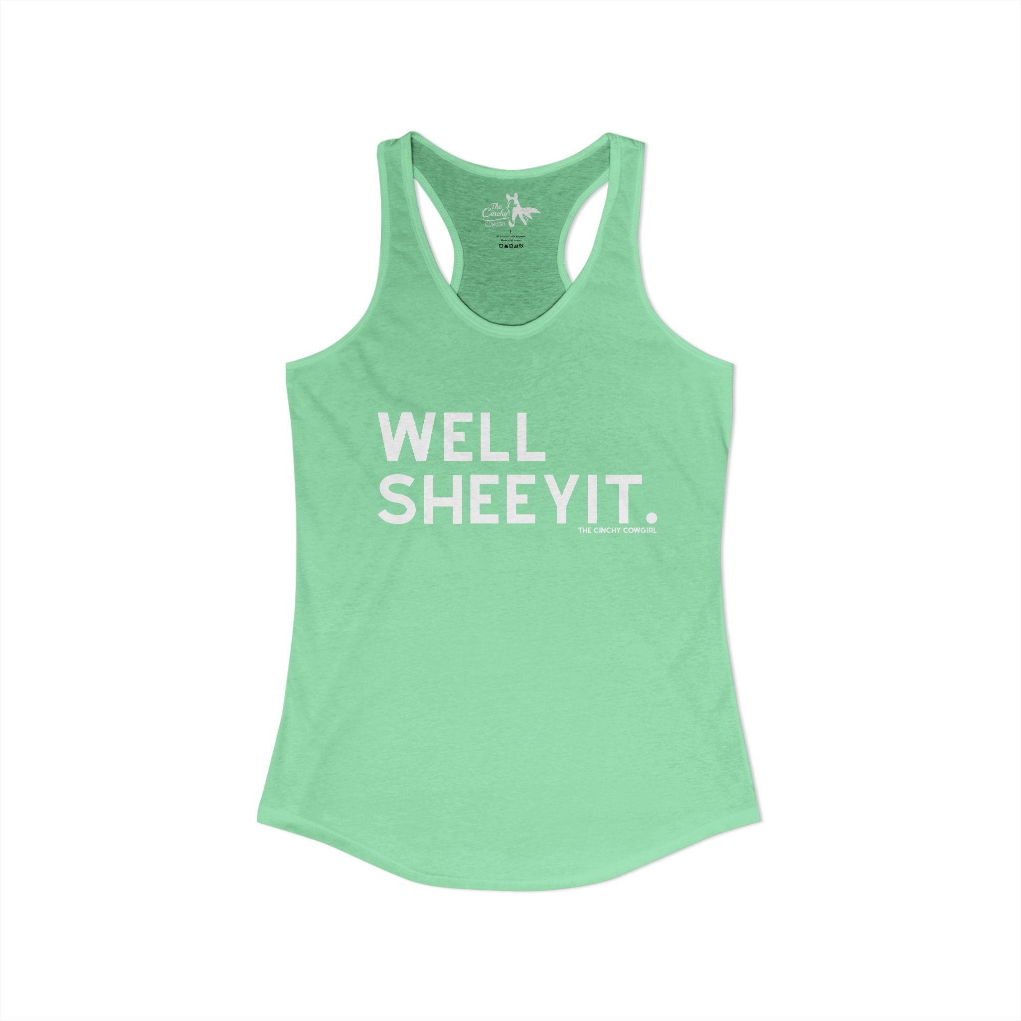 Well Sheeyit Tank Top Tank Top The Cinchy Cowgirl - Print XS Solid Mint