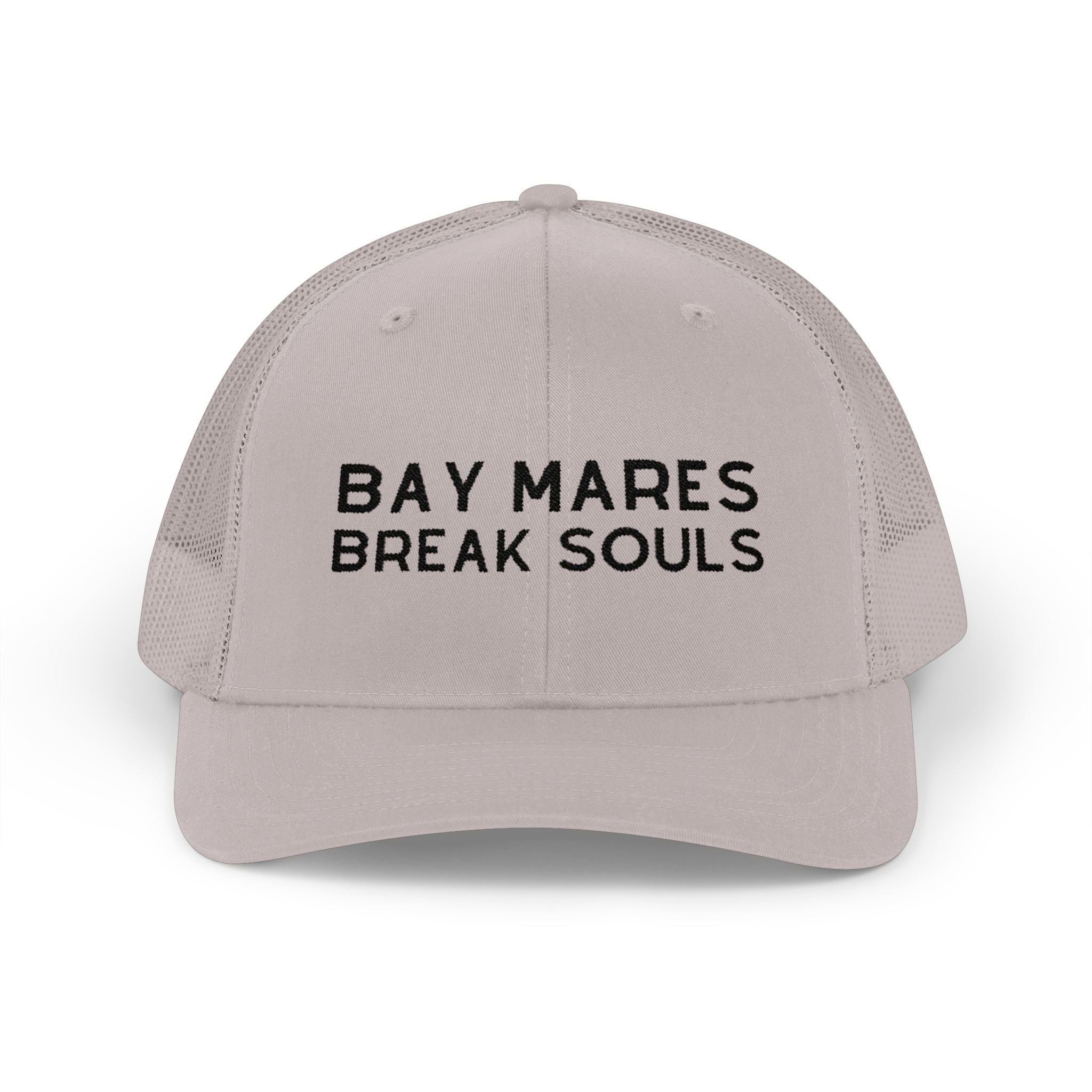 Embroidered Bay Mares Break Souls Trucker Hat Embroidered TCC Hat The Cinchy Cowgirl - Print Silver