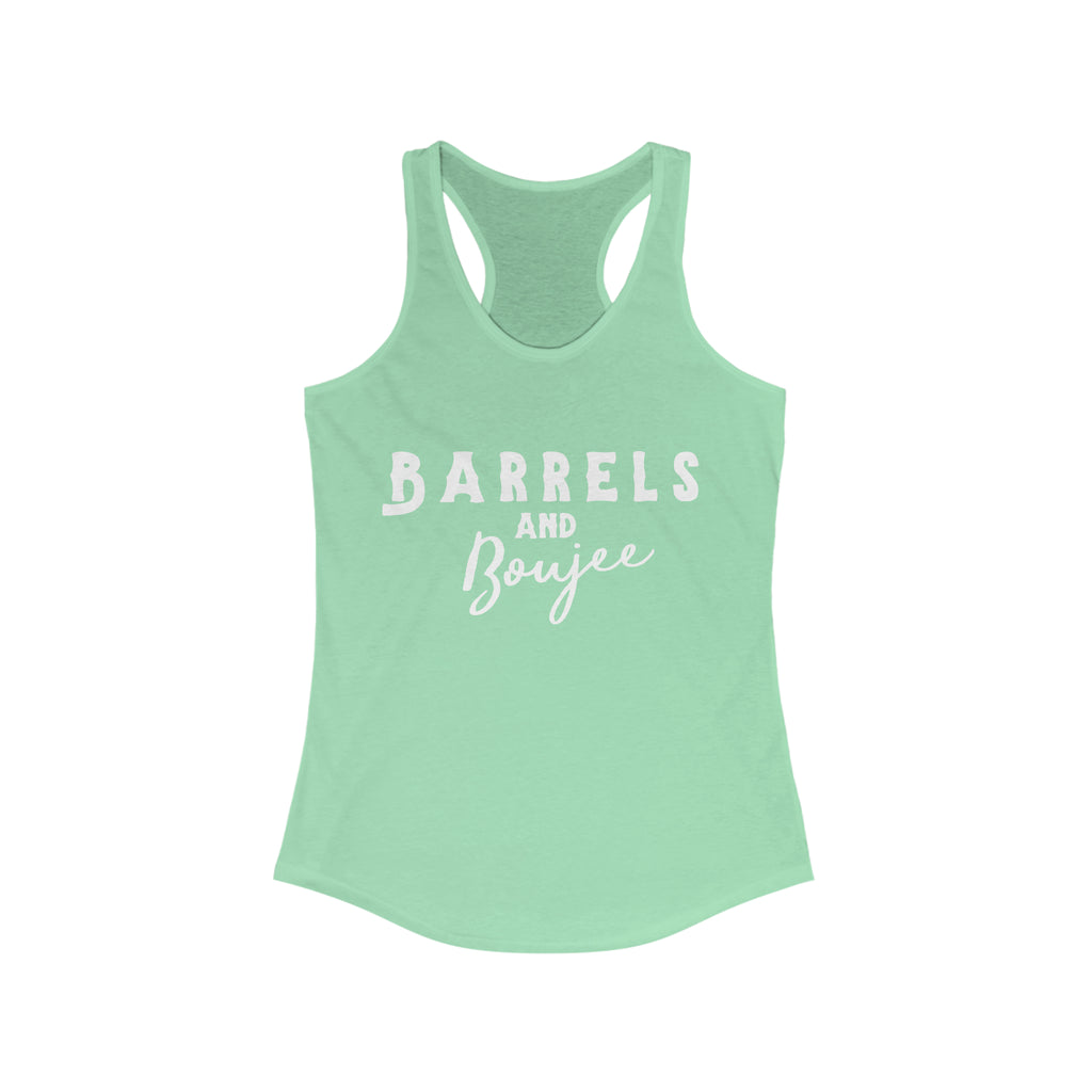 Barrels & Boujee Racerback Tank Horse Riding Discipline Tee Printify XS Solid Mint 