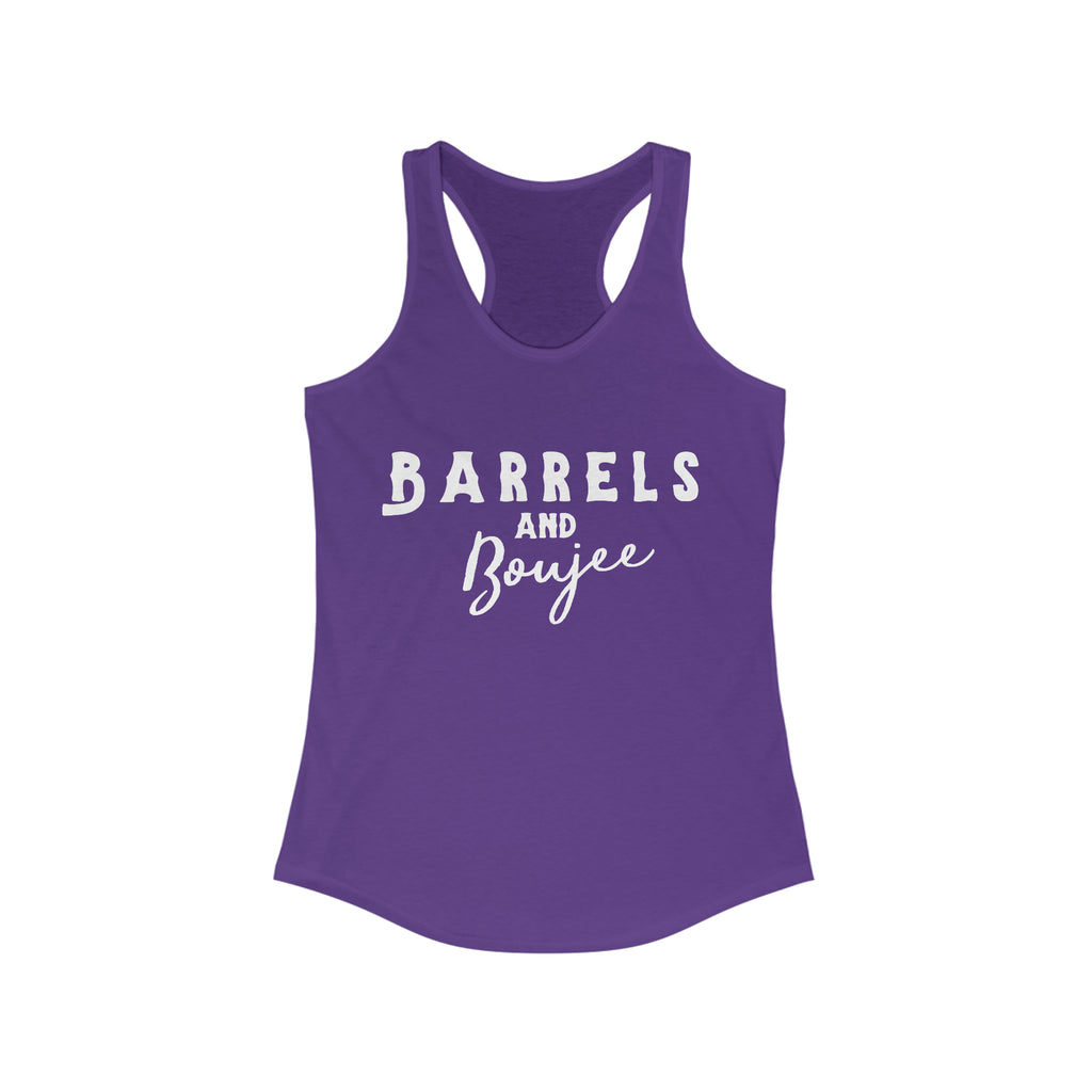 Barrels & Boujee Racerback Tank Horse Riding Discipline Tee Printify XS Solid Purple Rush 