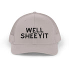 Well Sheeyit Trucker Hat Embroidered TCC Hat The Cinchy Cowgirl- Print Silver