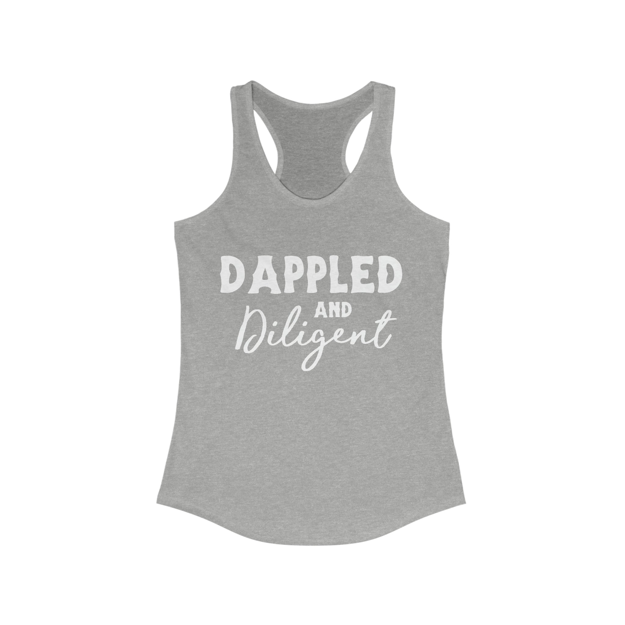 Dappled & Diligent Racerback Tank Horse Color Shirts Printify XS Heather Grey 