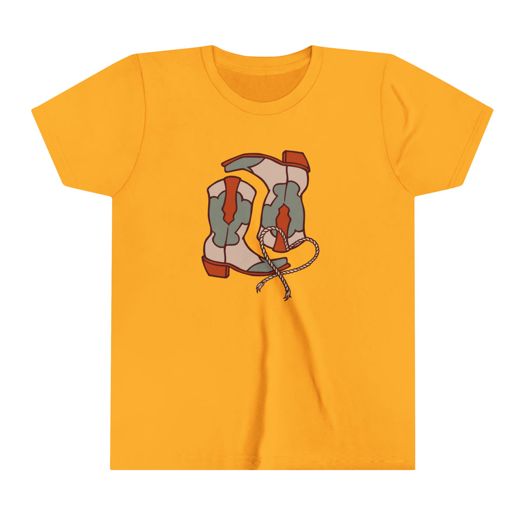 Pair A' Boots Youth Short Sleeve Tee Gold