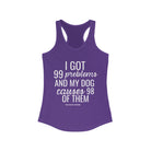 Dog Problems Racerback Tank tcc graphic tee Printify XS Solid Purple Rush 