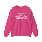 Coffee, Cuss Words And Horses Fleece Pullover Sweatshirt The Cinchy Cowgirl - Print S Heliconia