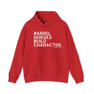 Barrel Horses Build Character Hoodie Graphic Hoodie The Cinchy Cowgirl - Print Red S