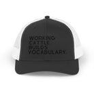 Embroidered Working Cattle Builds Vocabulary Trucker Hat [23 Colors] Embroidered TCC Hat The Cinchy Cowgirl - Print Black / White