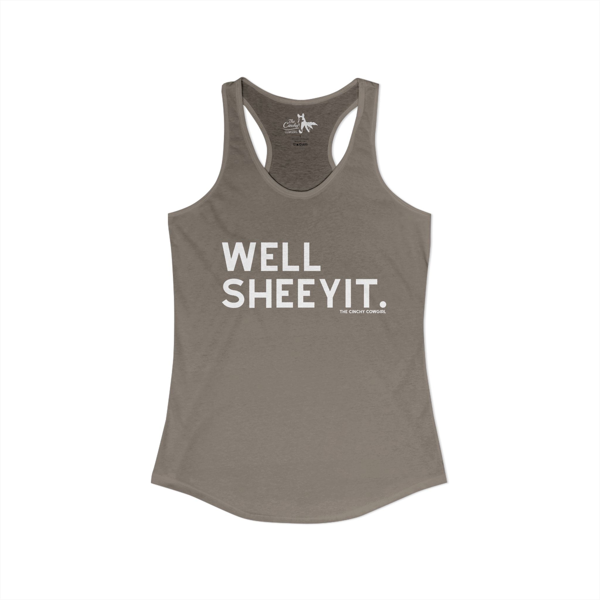 Well Sheeyit Tank Top Tank Top The Cinchy Cowgirl - Print XS Solid Warm Gray