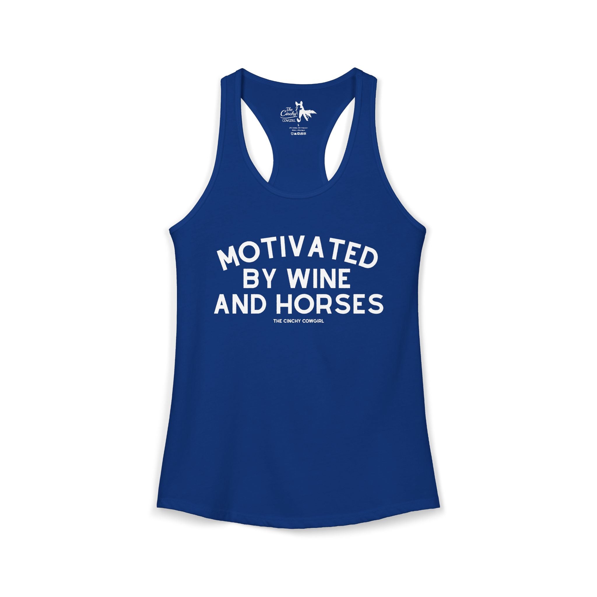 Motivated By Wine & Horses Tank Top Tank Top The Cinchy Cowgirl - Print XS Solid Royal