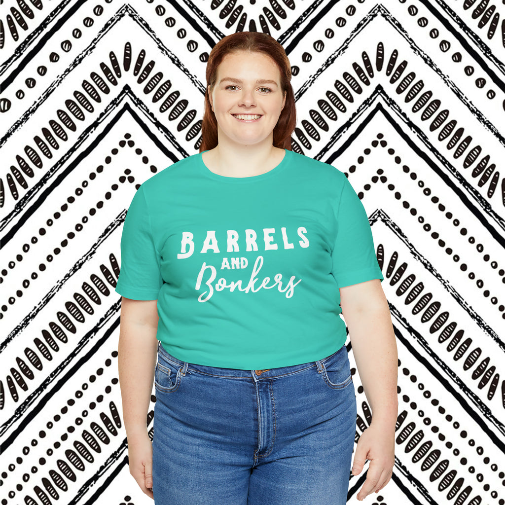 Barrels & Bonkers Short Sleeve Tee Horse Riding Discipline Tee Printify   