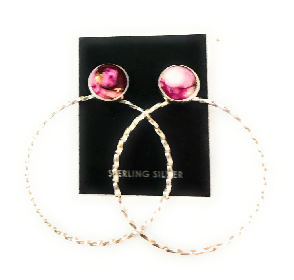 Southwestern Sunrise Twisted Dangle Hoop Earrings NT jewelry Nizhoni Traders LLC   