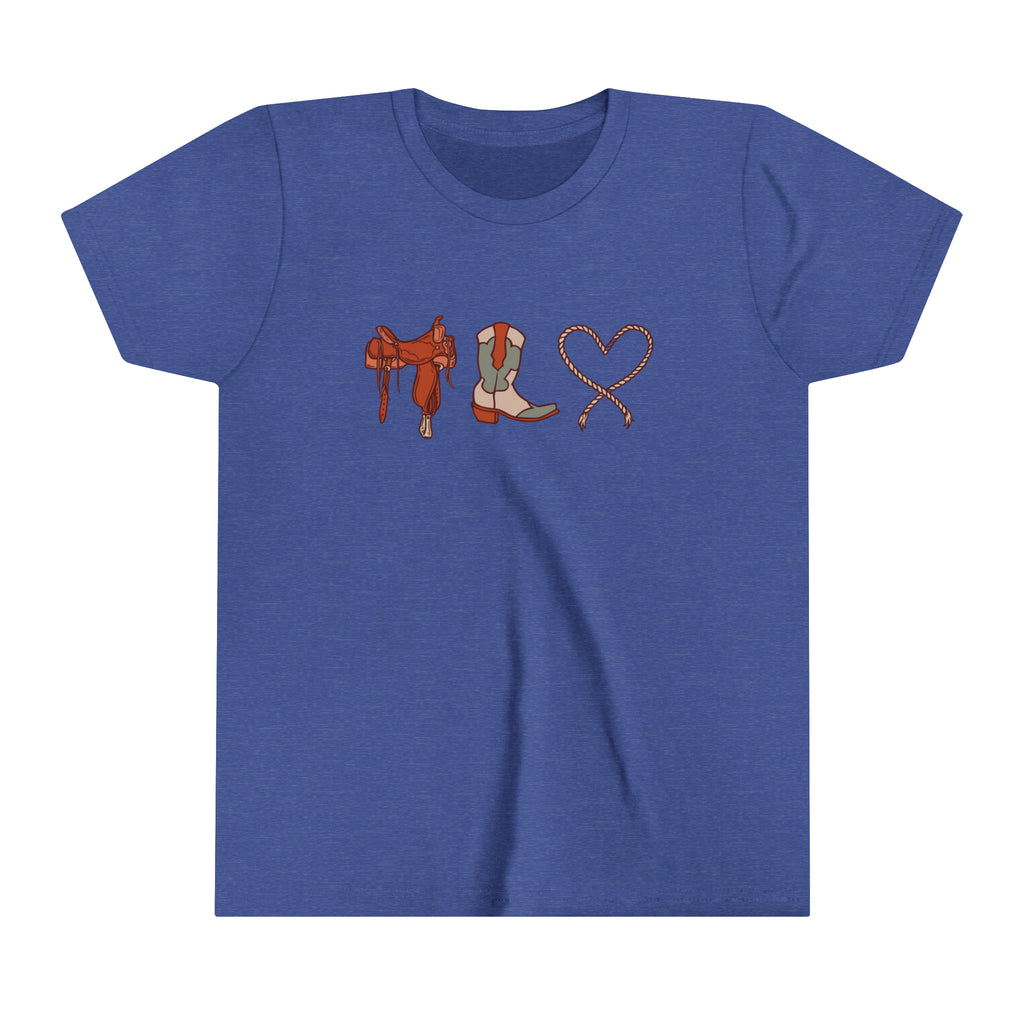 Western Love Youth Short Sleeve Tee Royal Blue