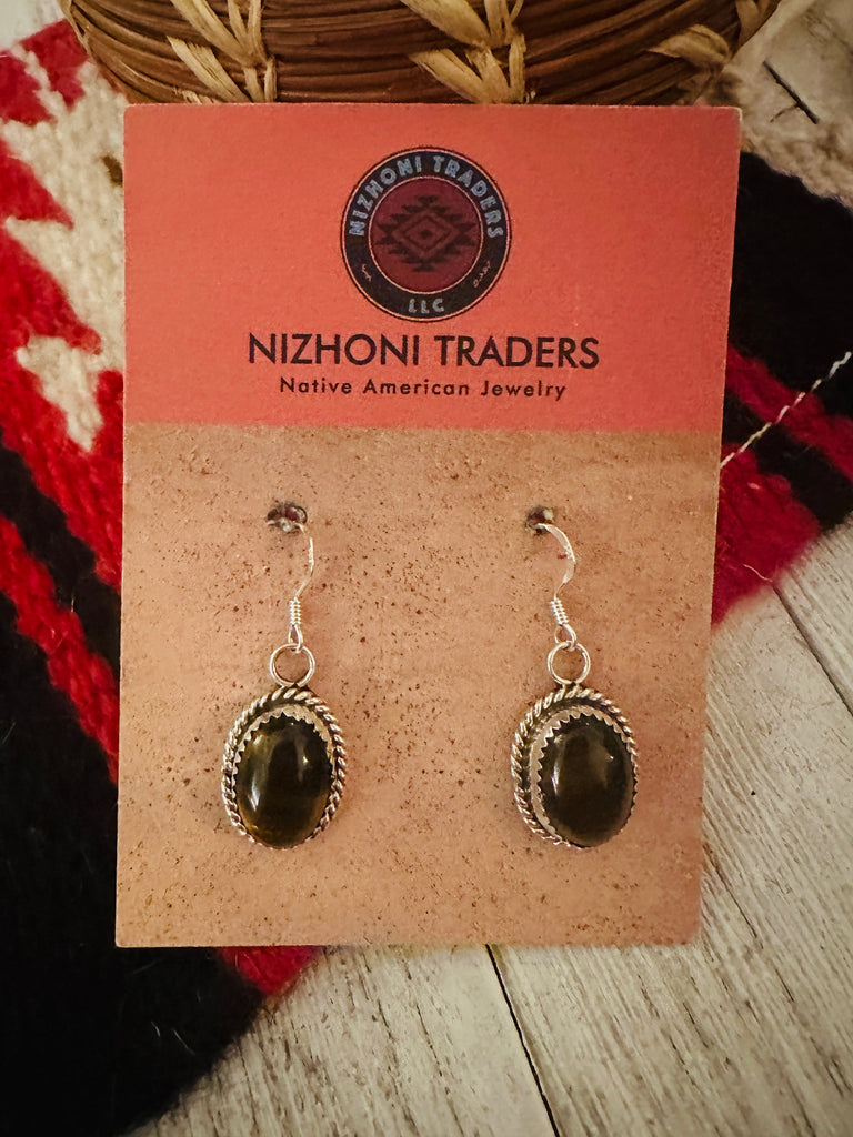 The Tiger's Eye Dangle Earrings NT jewelry Nizhoni Traders LLC   