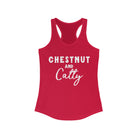 Chestnut & Catty Racerback Tank Horse Color Shirts Printify XS Solid Red