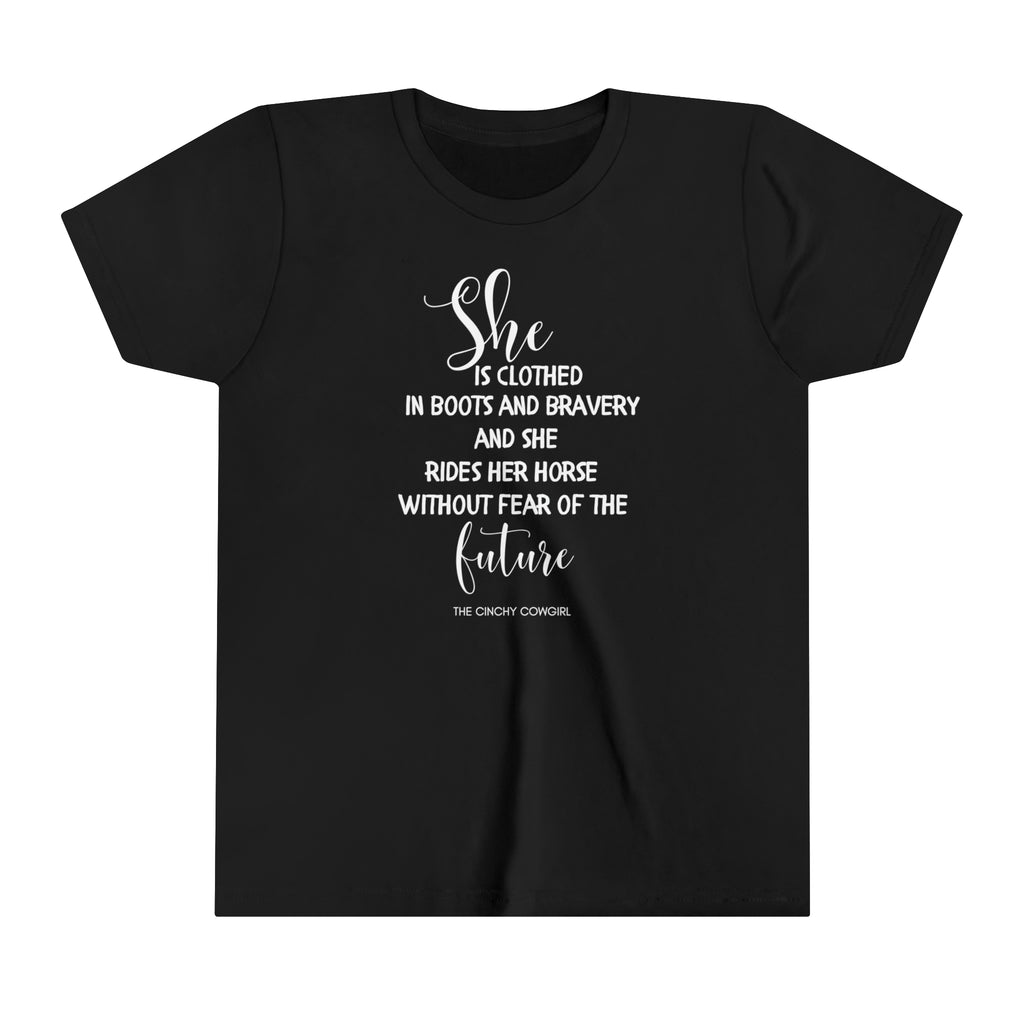 She is Clothed Youth Short Sleeve Tee Black