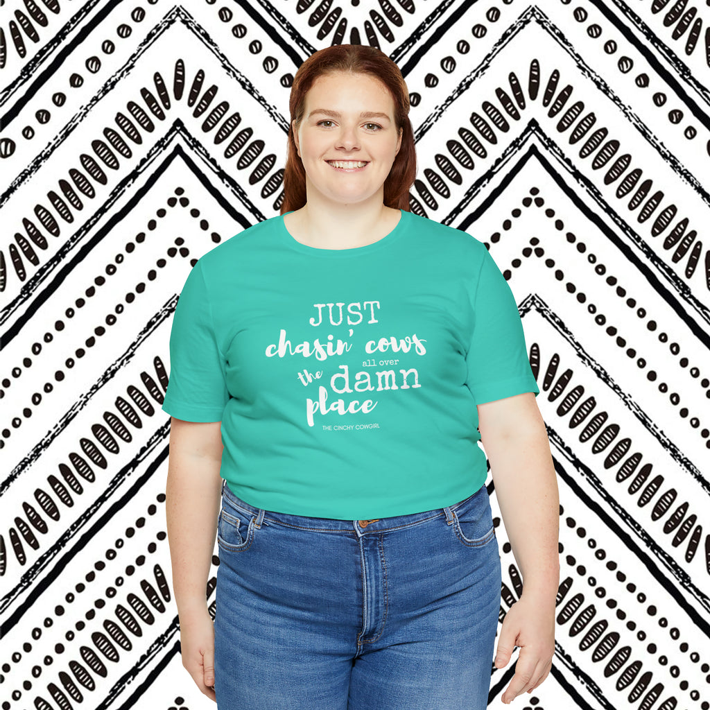 Just Chasin' Cows Short Sleeve Tee Plus Size